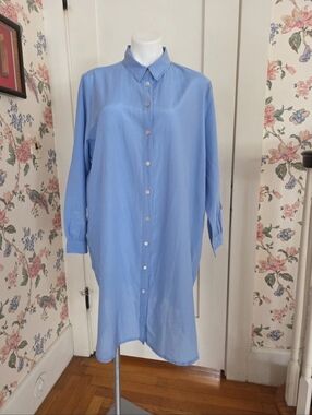 Poetry Cotton Silk Shirt Dress/Tunic